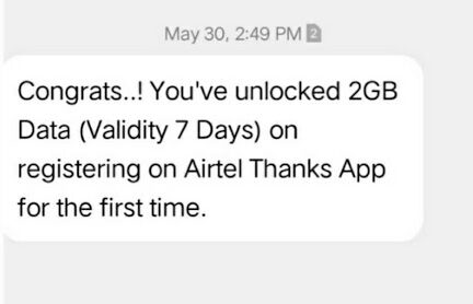 2GB airtel free data